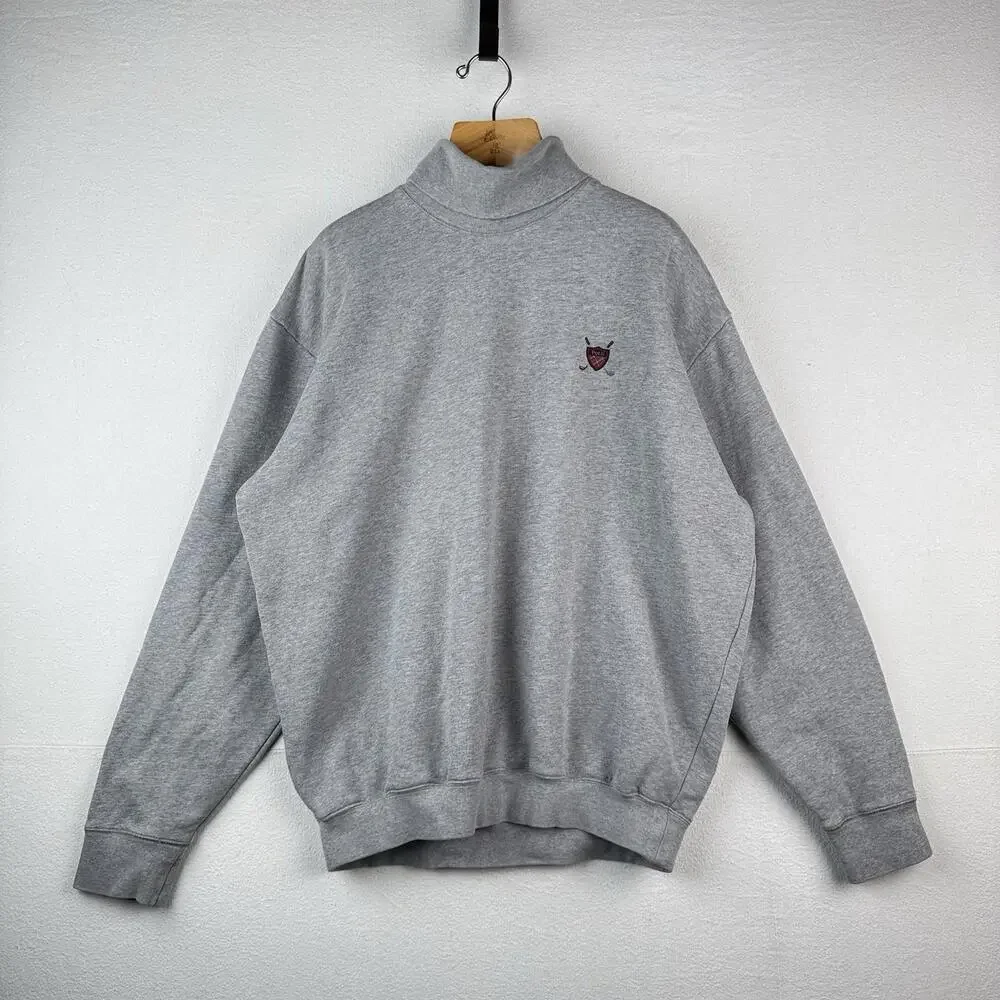 90’s Vintage Polo Golf Ralph Lauren Men’s XL Turtleneck Sweatshirt Clubs Crest - Picture 1 of 9